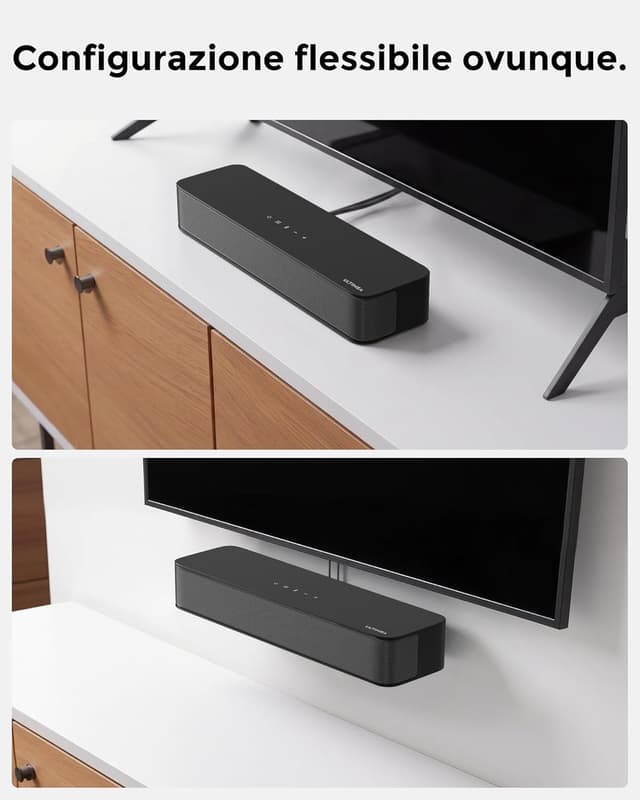 Detalle de ULTIMEA Poseidon M20 Pro Soundbar 2.1 con subwoofer integrato, Bluetooth 5.4 e controllo via app