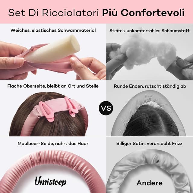Detalle 1 de Umisleep Heatless Lockenwickler 99 cm Seide