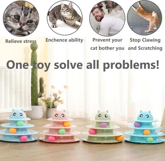 Thumbnail 6 de 17 Pack Cat Toys Interactive 3-Level Roller