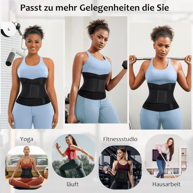 Detalle de Junlan Cintura Addominale Corsetto da Donna in Neoprene per la Sudorazione e Supporto Lombare