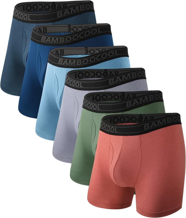 Detalle de BAMBOO COOL Breathable Men’s Boxer Briefs 6-Pack with Moisture-Wicking Comfortsoft Fabric