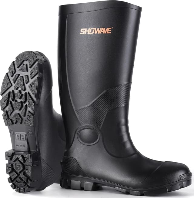 Imagen de Showave Steel Toe Rubber Work Boots for Men en OfertitasTOP