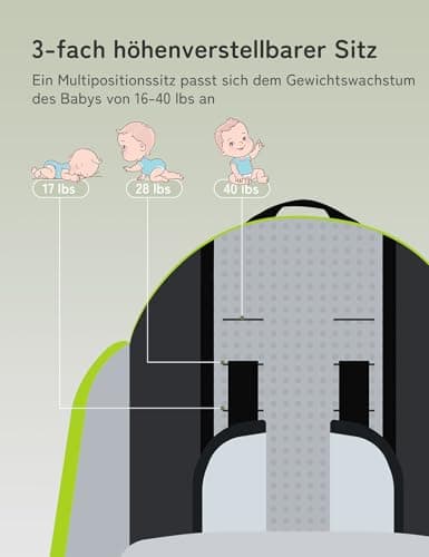 Thumbnail 2 de Besrey Porte-bébé de randonnée, sac à dos vert ⚙
