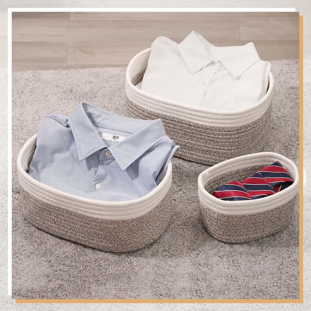 Thumbnail 4 de Cesto portaoggetti intrecciato set 4 pezzi