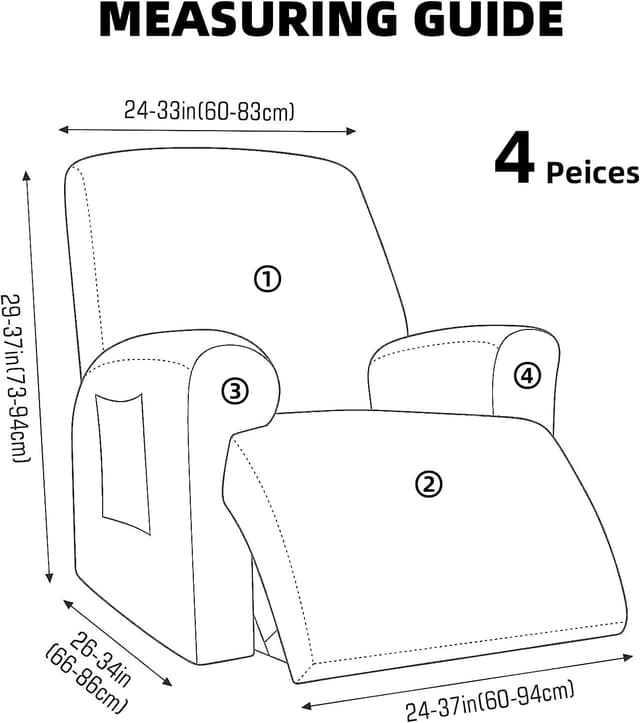 Thumbnail 2 de OKYUK Funda Sillón Relax 4 Piezas Lavables Azul Raya 🛋