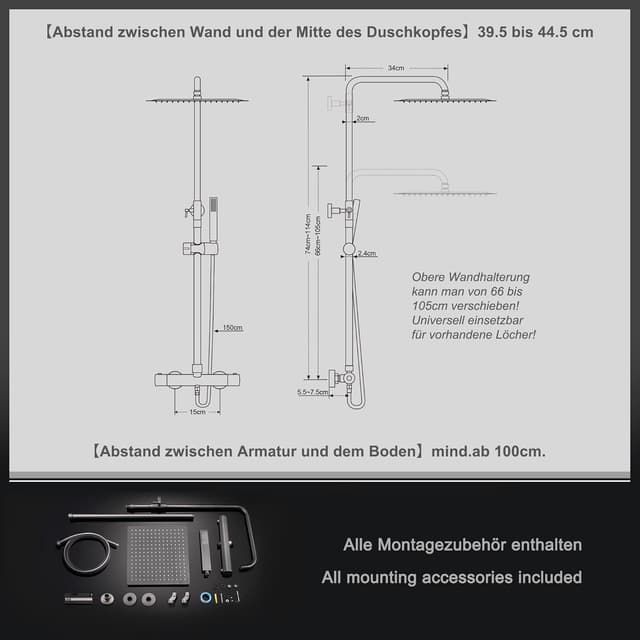 Thumbnail 6 de Görbach Columna de Ducha termostática Gris Gunmetal