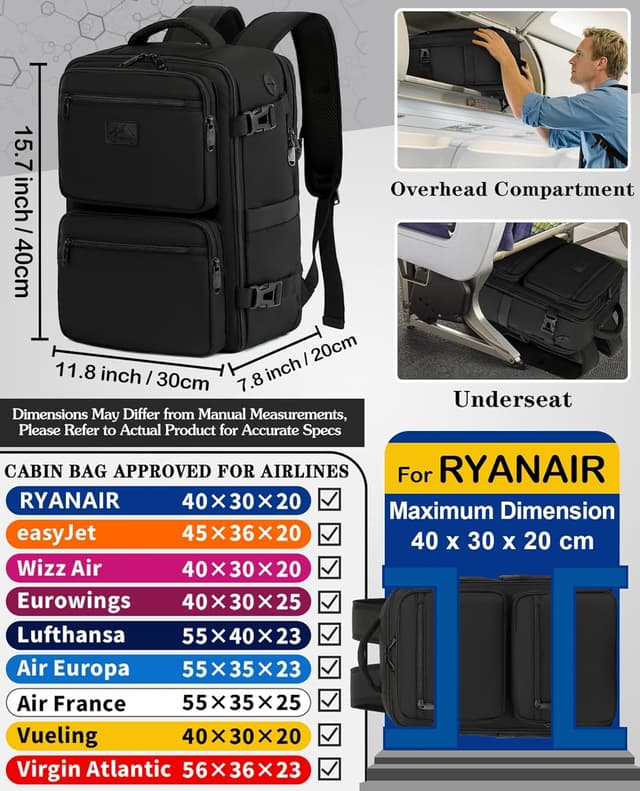 Detalle 2 de LYNXCHER cabin bag 40x30x20cm for flights