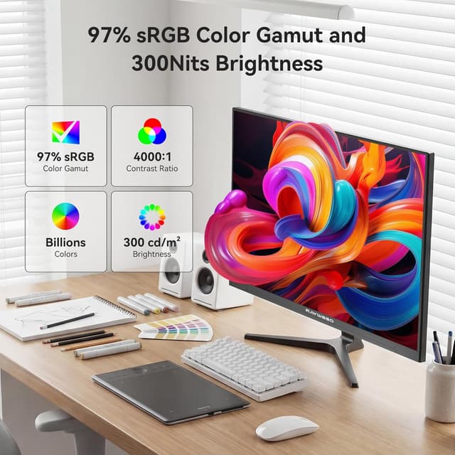 Detalle 2 de Raywego 4K 32-inch Office Monitor with IPS panel, 97% sRGB and eye-care