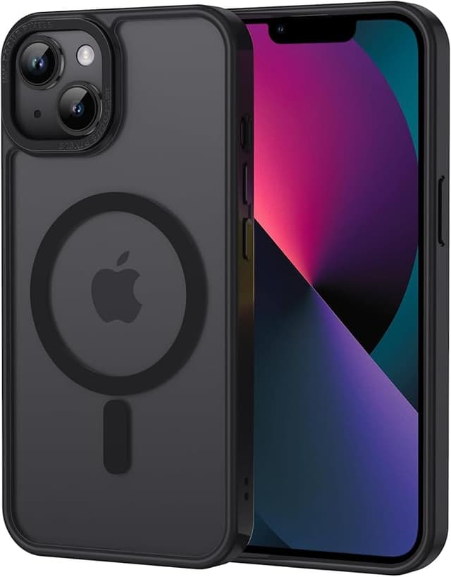 Detalle de XTCASE Funda Magnética iPhone 13 Magsafe, Transp. Mate y Resistente