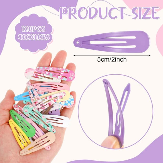 Thumbnail 1 de Obeoby Haarspangen 40 Farben Metal 5,1 cm