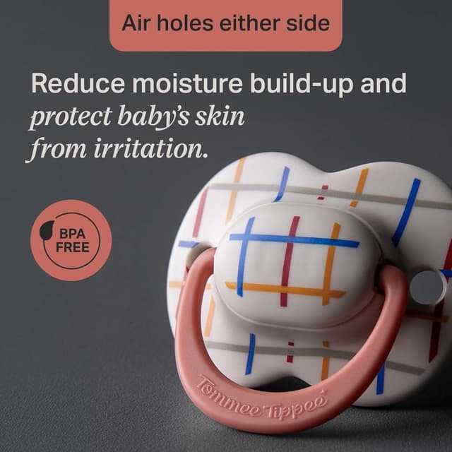 Detalle de Tommee Tippee Ultimate Fit Soother (6–18 Months) Orthodontic Dummy, Symmetrical Teat – 4 Pack, BPA-Free Silicone