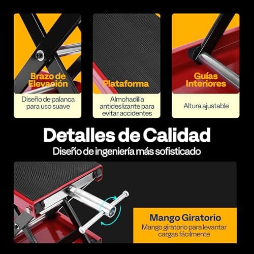 Detalle 2 de VIVOHOME Sollevatore moto altezza regolabile 500 kg 🛠