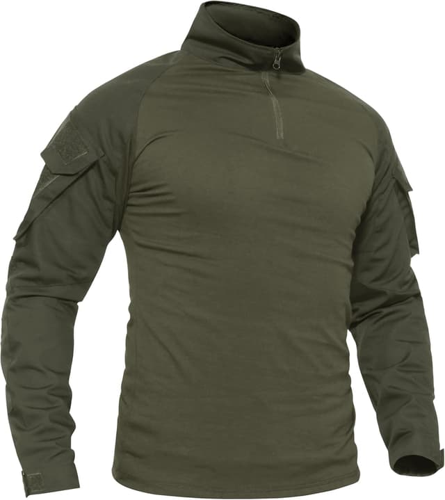Detalle de TACVASEN Slim Fit Herren Baumwollhemd Outdoor Military T-Shirt mit Tasche