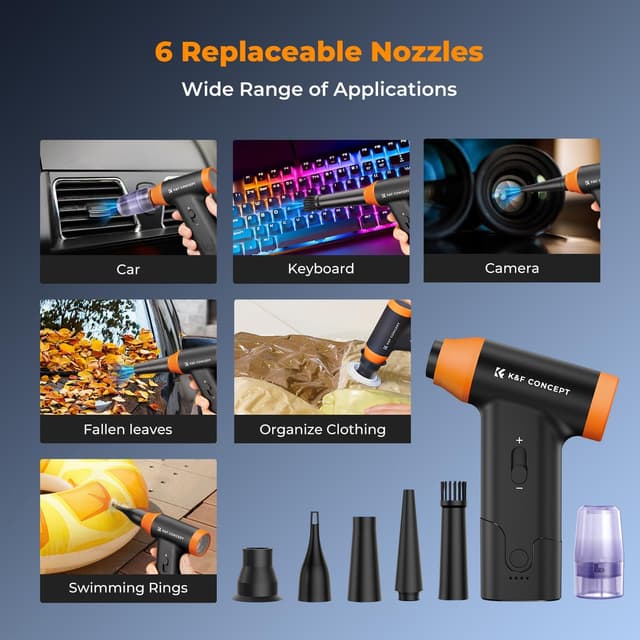 Detalle de K&F CONCEPT BS200 2-in-1 elektrischer Staubgebläse & Staubsauger mit Akku (150.000 U/min, Typ-C)