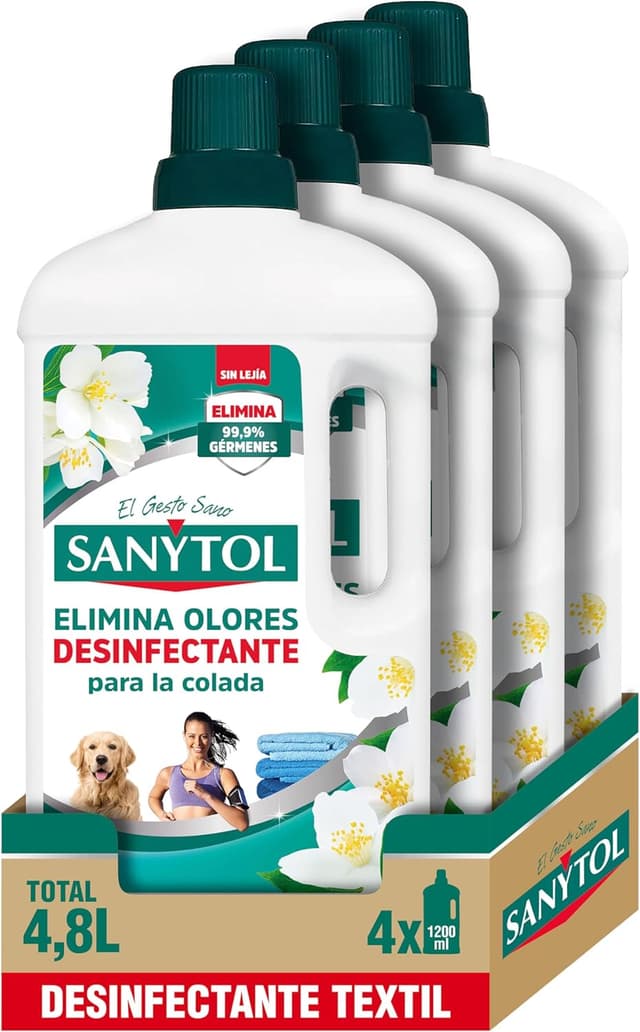 Detalle de Sanytol Desinfectante Textil 🧴 Elimina Gérmenes y Olores, 1.2L