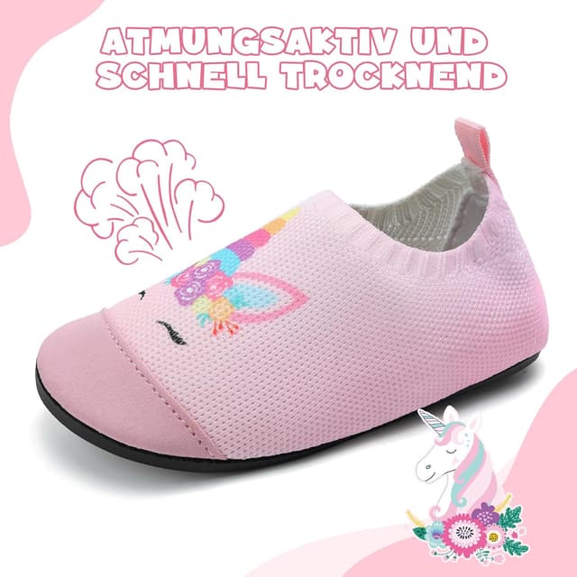 Detalle 2 de VOLHAL Kinder-Hausschuhe für Jungen und Mädchen – atmungsaktive, rutschfeste Barfußschlipper für Kindergarten und Indoor