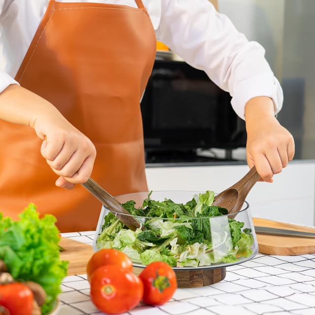 Thumbnail 4 de KITEISCAT Extra Large Glass Salad Bowl Set 5L