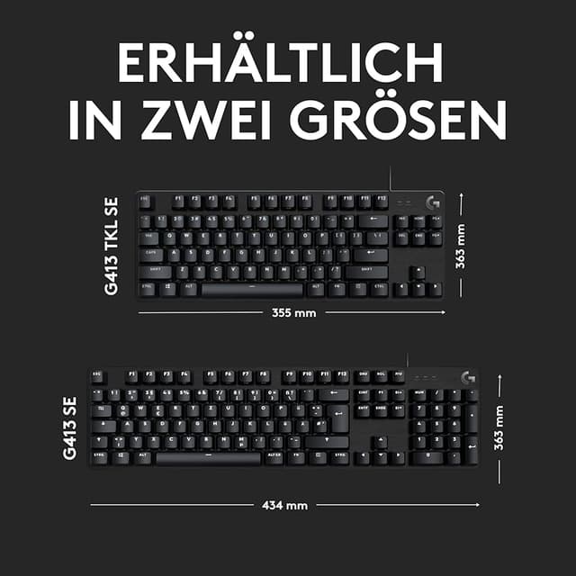 Detalle 2 de Logitech G413 TKL SE Teclado mecánico compacto QWERTZ ⌨