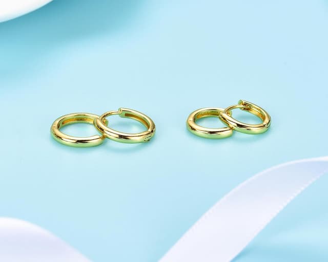 Detalle de MASOP Creolen aus Silber 925 (Stecker) in Größen 8/10/12 mm