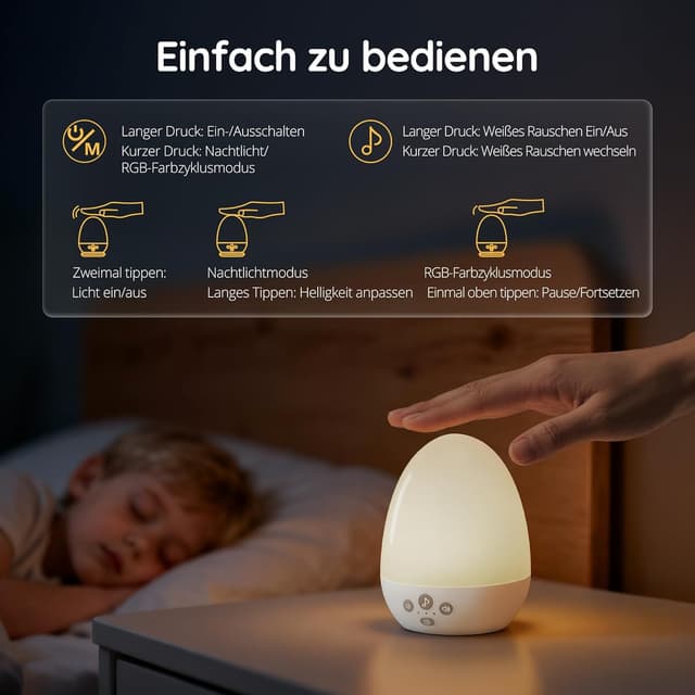 Thumbnail 4 de JolyWell Nachtlicht mit White Noise 18 Arten