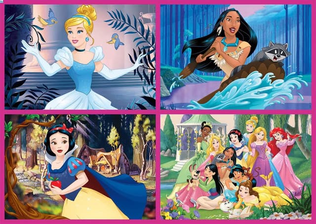 Detalle 2 de Educa Pack de 4 Puzzles Infantiles Princesas Disney 🧩