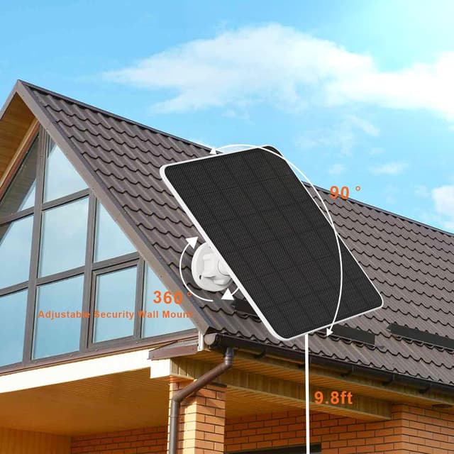 Detalle 2 de Solar Panel Charger for Ring Camera (5W) with 9.8 ft Cable, IP65 Waterproof
