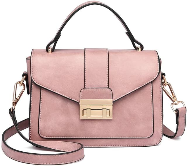 Detalle de Miss Lulu sac à main femme en PU cuir avec bandoulière amovible (22 x 9,5 x 16 cm)