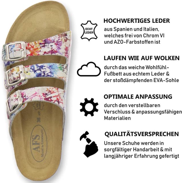 Detalle de AFS-Schuhe 2133 – Pantoufles de sport en cuir pour femme