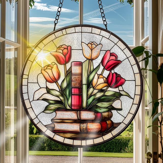 Detalle 1 de Sonnenfänger 20x20 cm im Buntglas-Design