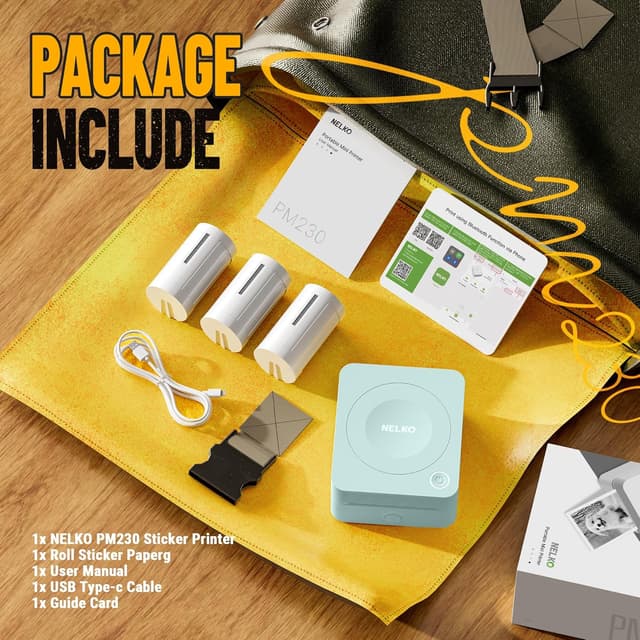 Thumbnail 6 de Nelko PM230 Aufkleber Drucker 3 Rollen 54mm