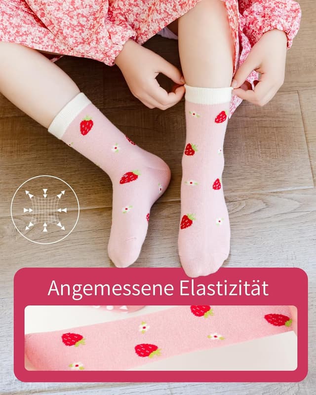 Detalle de Kyopp lot de 10 chaussettes enfant rigolotes en coton (21-37) – motifs animaux, antidérapantes