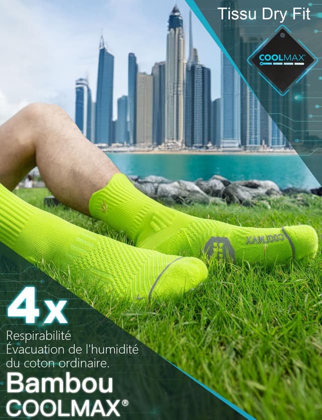 Thumbnail 2 de Juclise Chaussettes de course compression bambou Coolmax