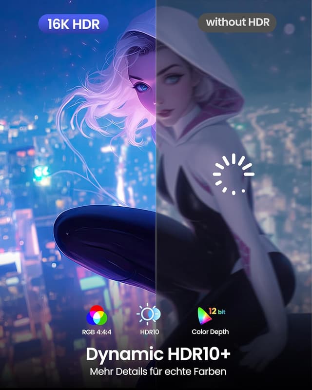 Thumbnail 6 de Silkland DisplayPort 2.1 DP80 Kabel (80 Gbps, 50 cm, VESA-zertifiziert) für 8K@240 Hz und Gaming-Setups