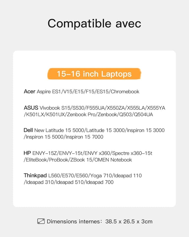 Detalle 2 de Inateck housse pour ordinateur portable 15 à 15,6 pouces antichoc et imperméable