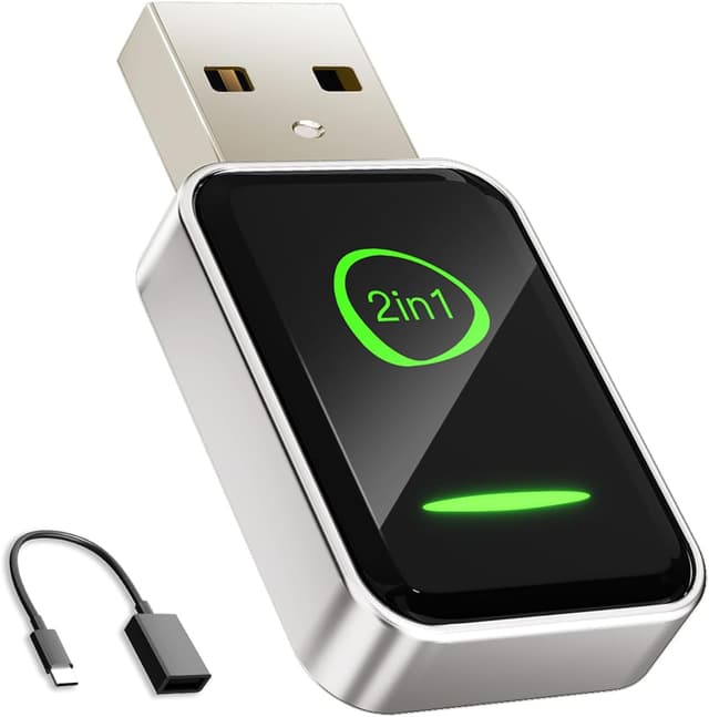 Detalle de Hiloshine Wireless CarPlay Adapter & Android Auto Wireless Adapter (Plug & Play) – 2-in-1, mini, mit Auto-Reconnect für Autos ab 2016