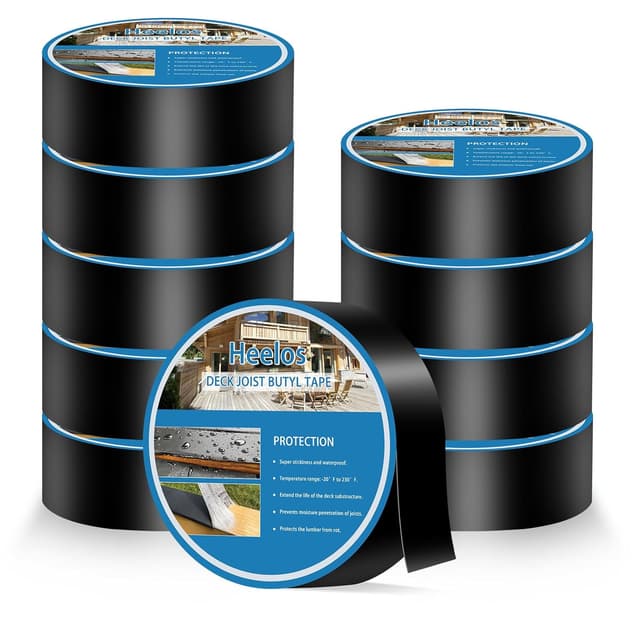 Detalle de Heelos Joist Tape for Decking (2 in × 50 ft, 10 Pack) Weather-Resistant Butyl Deck Joist Tape