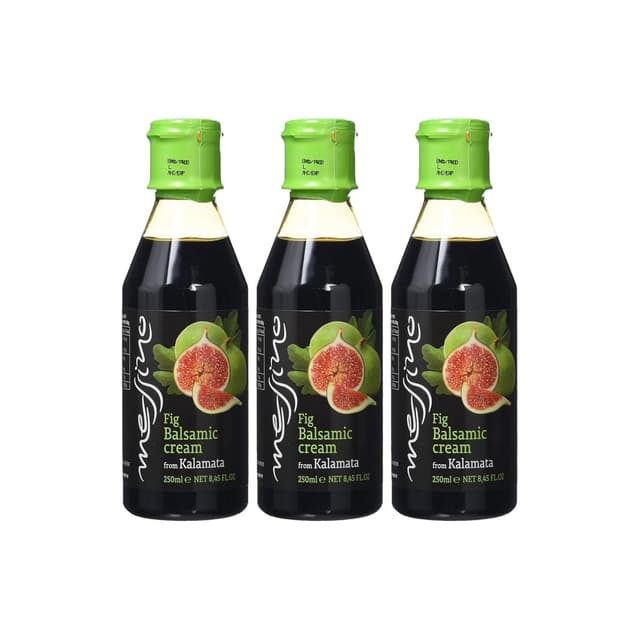 Detalle de Messino Honig Balsamico Crème Glaze (3er Pack) – weißer Balsamico mit griechischem Blütenhonig, zuckerfrei, vegan