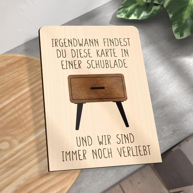 Thumbnail 2 de Geschenkkarte aus Holz Paar Geburtstagskarte