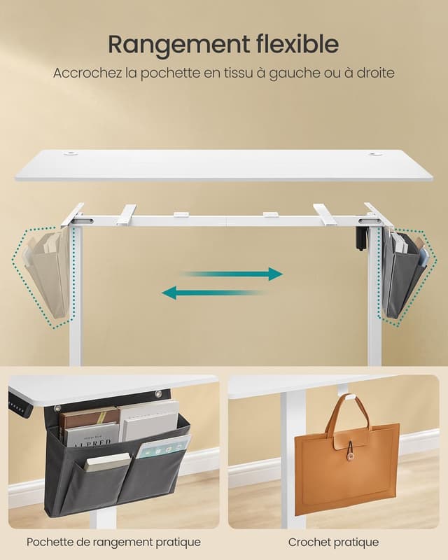 Thumbnail 4 de SONGMICS Bureau Électrique Réglable en Hauteur LSD026W02