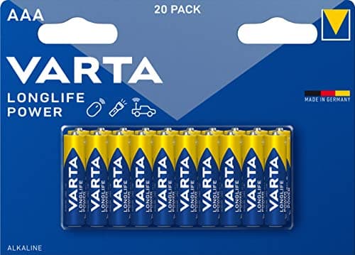 Detalle 2 de Varta Pila Longlife Power AAA Micro LR03, 20 unidades, Made in Germany