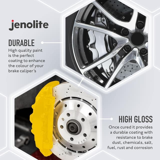 Detalle de JENOLITE Bremssattellack Gelb (Bremssattelfarbe) – hitzefester Thermolack bis 300°C, 400 ml