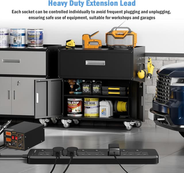 Detalle de TOPREK 8 Way surge protected extension lead