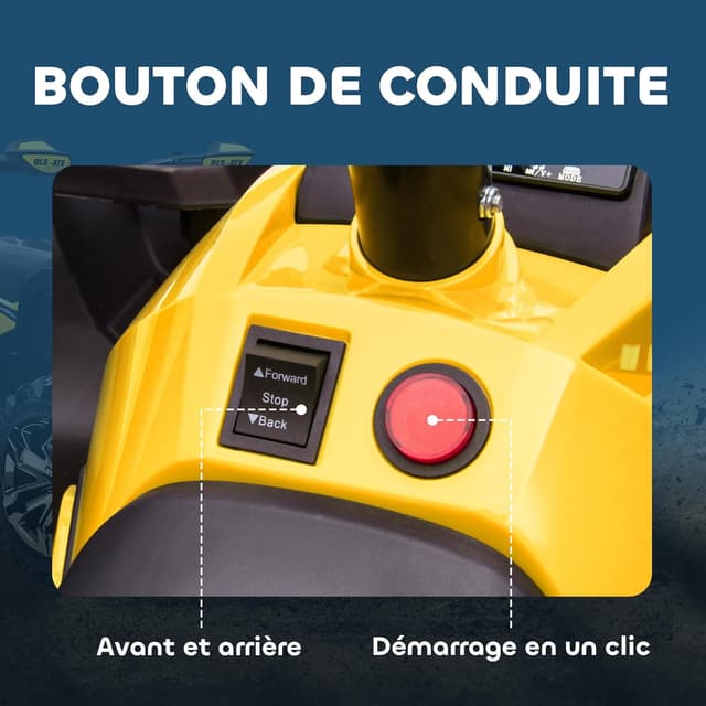 Thumbnail 5 de HOMCOM Quad Buggy Électrique Enfant 12 V 8 km/h