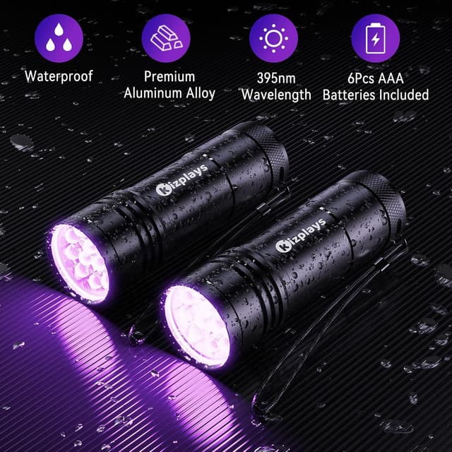 Detalle de UV Taschenlampe 2er-Set 395 nm Schwarzlicht 🔦
