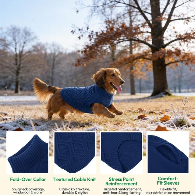 Detalle de KONVINIT maglioncini per cani senza maniche a collo alto, maglia termica morbida