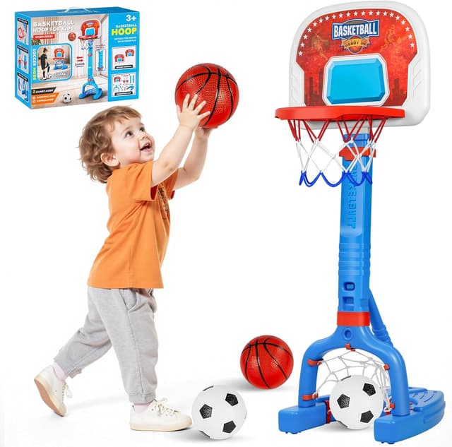 Detalle de FLMAQE Toddler Basketball Hoop 53.15 in