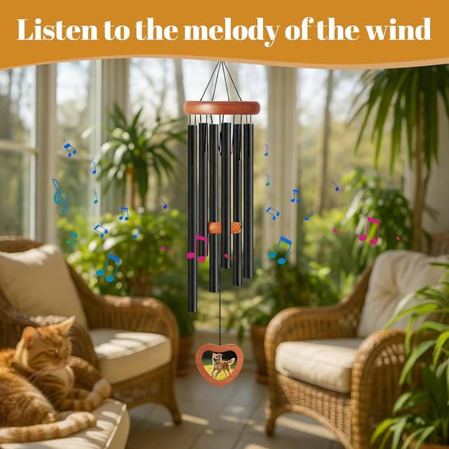 Detalle de Wind chime for outside, 26 inch aluminium tubes