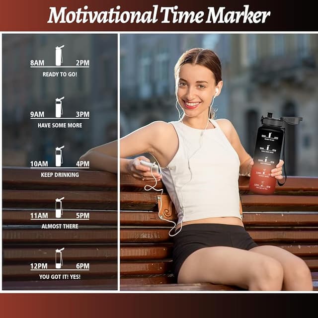 Thumbnail 5 de HoneyHolly Botella Agua 1,5 L motivacional y anti‑fugas