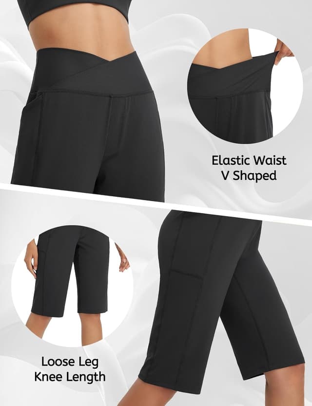 Detalle de baleaf Women’s Bermuda Long Shorts (14" Knee Length) High-Waisted Athletic Shorts with Pockets