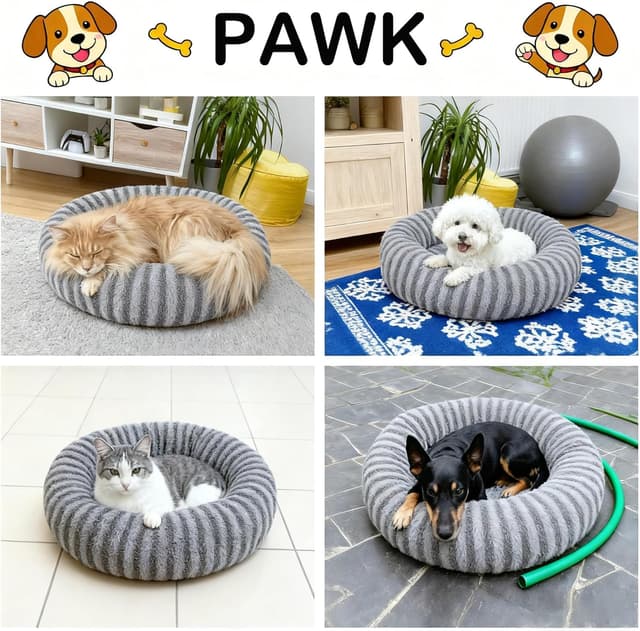 Detalle 2 de Pawk Hundebett 91x91x25 cm mit Memory-Schaum